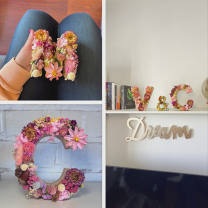 Letra Floral | Flor Seca y Preservada